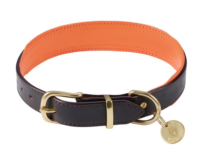 Main Image BROWN/ORGANGE TWO TONE DOG COLLAR 